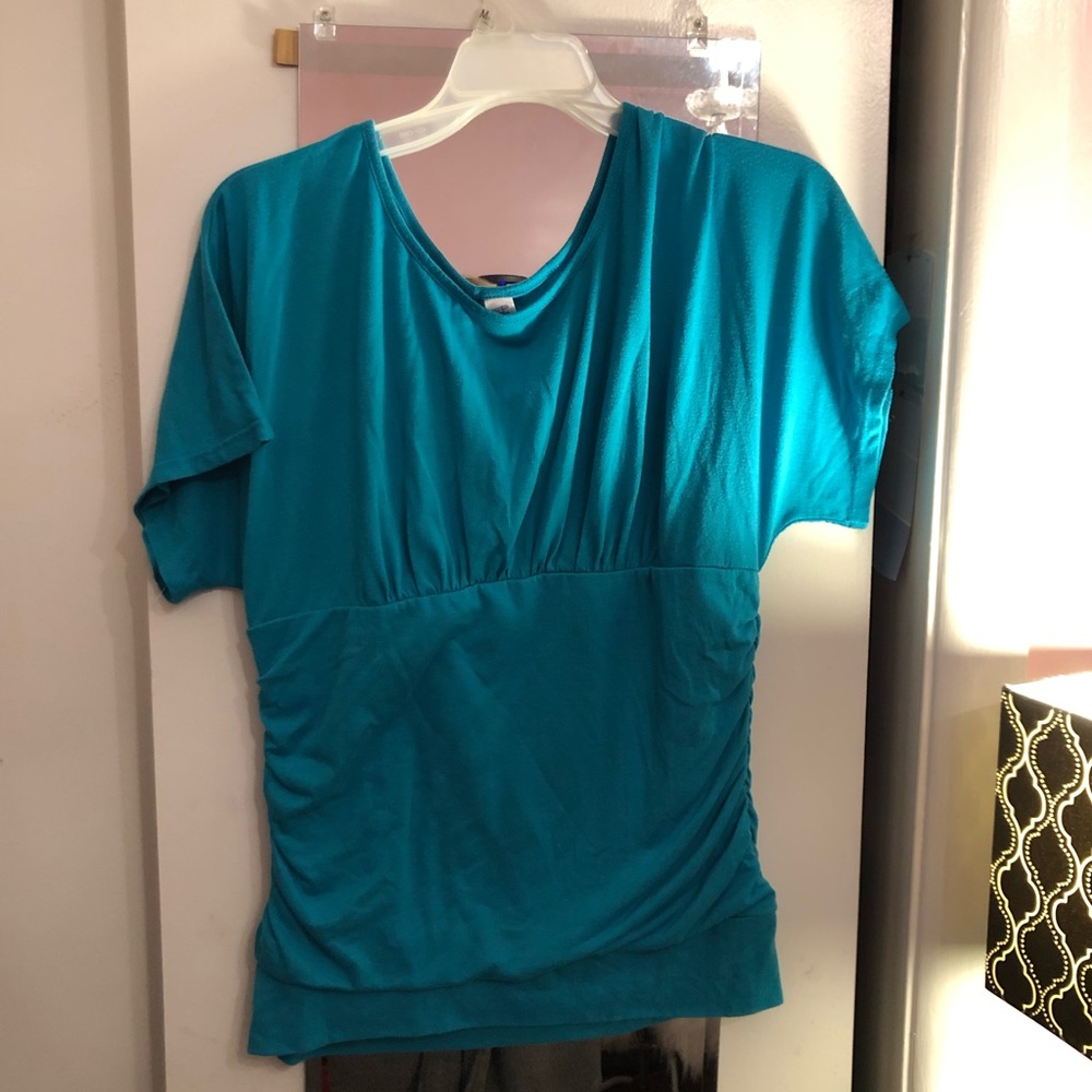 Blue maternity shirt